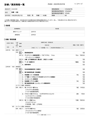 画像:診療情報のイメージ